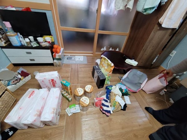 베트남 이주 노동자 부부를 위해 지원한 물품들