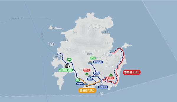 청산도 명품길 1코스 지도.
