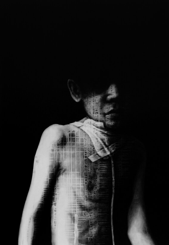 채르노빌 소년, 2011. 캔버스에 아크릴과 래커.