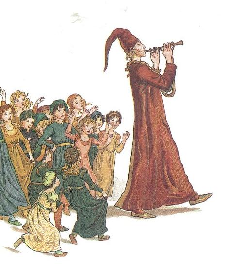 아이들을 몰고 가는 피리 부는 사나이