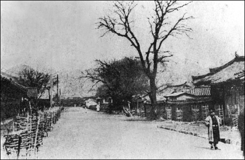 100년 전 전남관찰부의 관아건물들이 즐비했던 길. 지금 서석로라 부르는 도로의 전신에 해당한다. 사진은 금남로1가 쪽에서 장동 방향을 보고 촬영한 것인데 길을 따라 왼쪽에는 하모당 등 주요건물들이, 오른쪽에는 서기청 등 부속건물들이 늘어서 있었다. 이 길은 당시 사정리(射亭里)와 남내리(南內里)의 경계선이기도 했다.