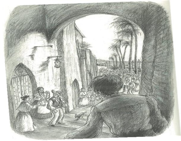 천상의 진주를 사무실로 가지고 가는 라몬을 사람들이 미리 알고 기다리고 있다.