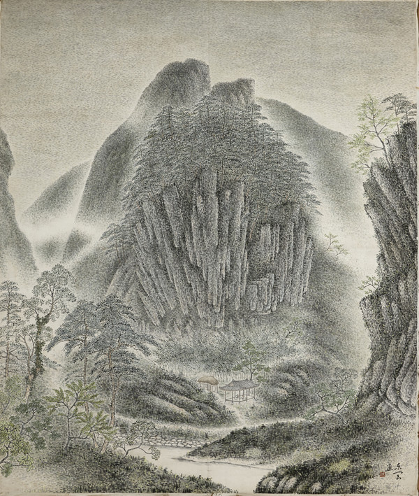 정운면, , 1940년대 초, 종이에 엷은 색, 166.0×146.0cm, 부국문화재단 소장.