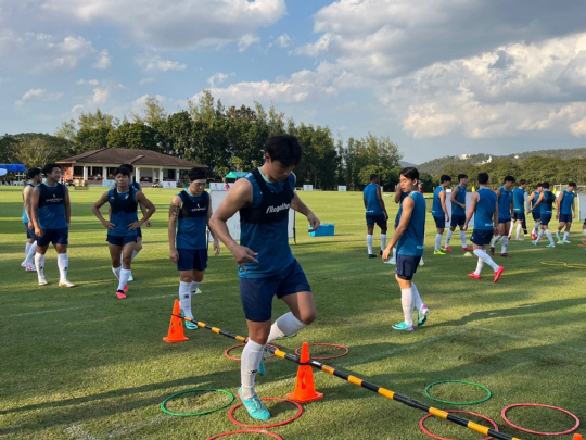 태국 치앙마이에서 전지훈련중인 광주FC 선수들. 사진=광주FC