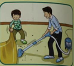 2013년도 이후 교과서 삽화들. 아버지의 가사노동과 관련한 삽화들.