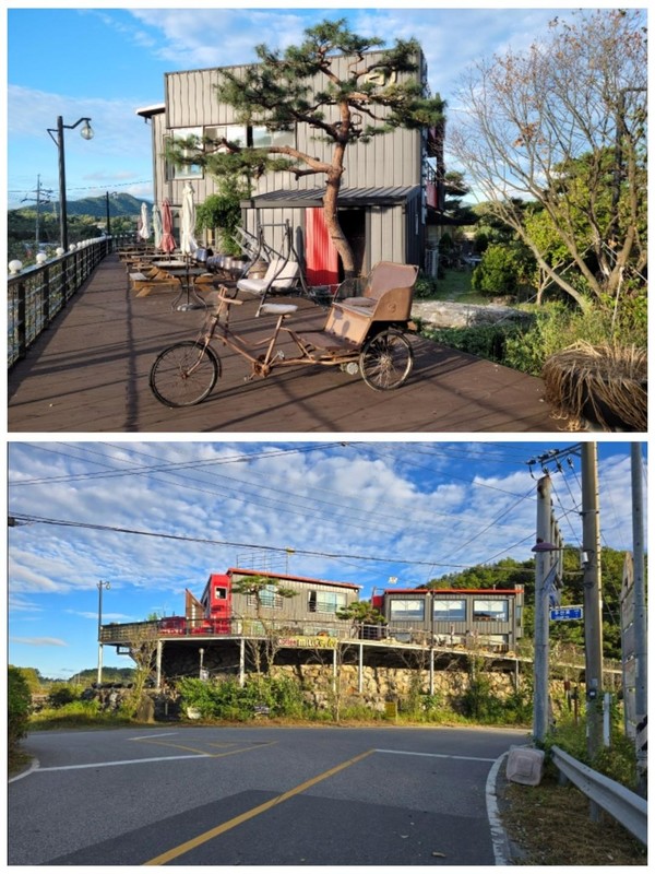 펜션 측면(위)과 후면(아래).