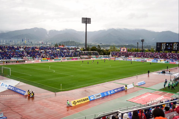 반포레 고후 경기장 사진. 사진 출처: 반포레고후 페이스북.