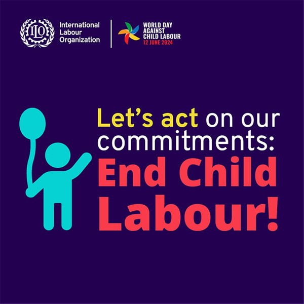2024년 세계아동 노동 반대의 날 주제(ILO 홈페이지).