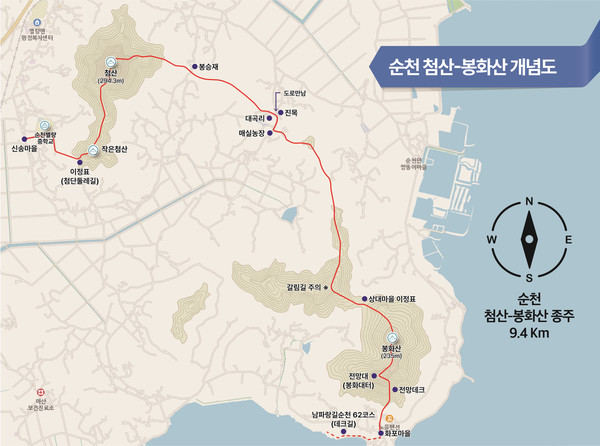 순천 첨산·봉화산 개념도.