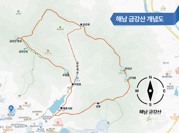 해남 금강산 개념도.