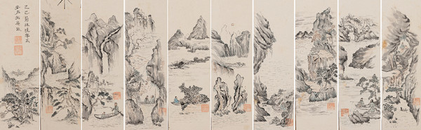 허소 무이구곡도 10폭병풍 그림 부분.