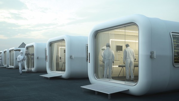 3전시관 주요 작품인 한국과학기술원(KAIST)의 ‘볼륨스퀘어: 특수 재난 대응 모바일 팝업 병원’.