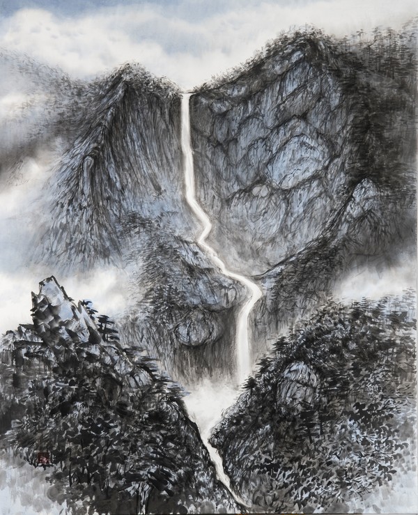 전시 작품 중 하나인 김미수 작 '청운산수'.