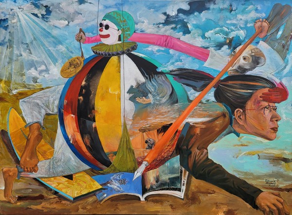 한미경,  한강의 기적, acrylic on canvas, 130.3x162.2, 2025