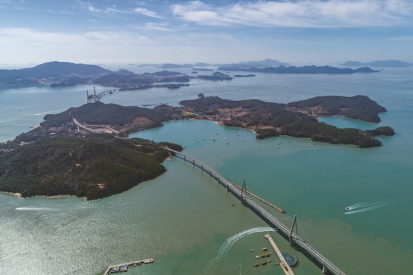 고흥 소록도를 상공에서 바라본 전경
