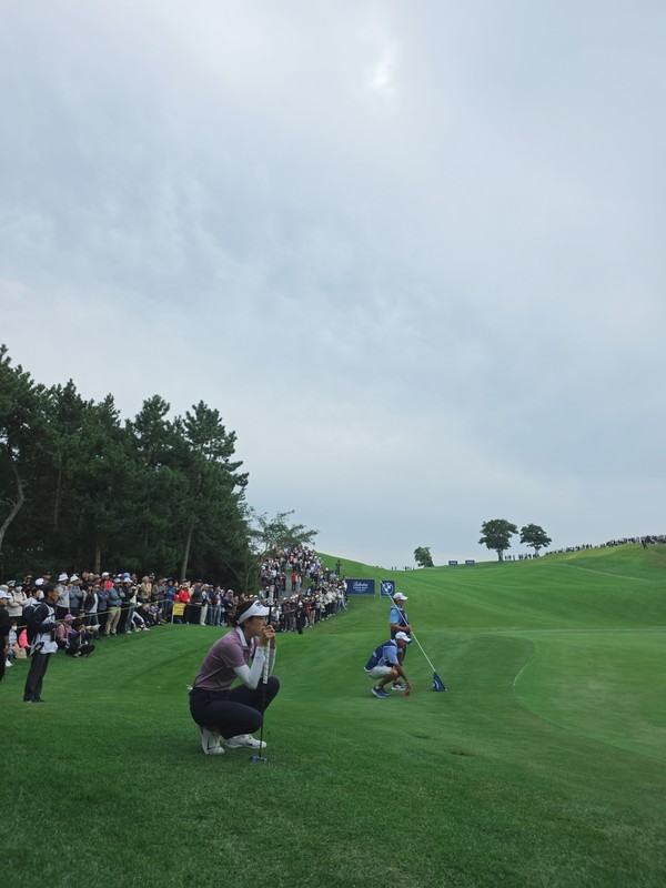 대회 마지막 라운딩에서 퍼팅을 준비하는 노예림 선수.