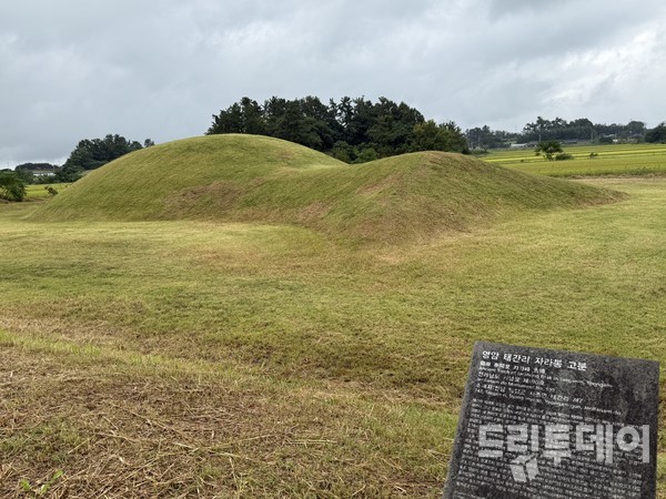 영암 태간리 자라봉고분은 장고형의 모습을 띤다.