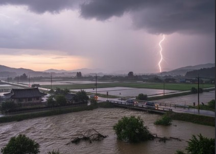 AI로 생성한 전라북도 2025년 9월 폭우상황