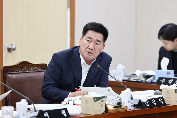 10일 열린 전남도의회 청소년미래재단 행정사무감사에서 발언하고 있는 김성일 의원. 전남도의회 제공.